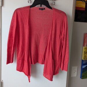 Eileen Fisher 100% Linen Carigan Open Front Flowy Size XS